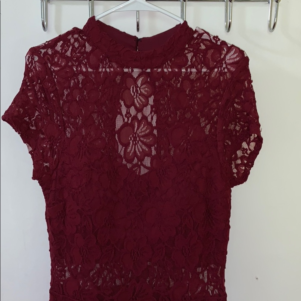 burgundy formal dress